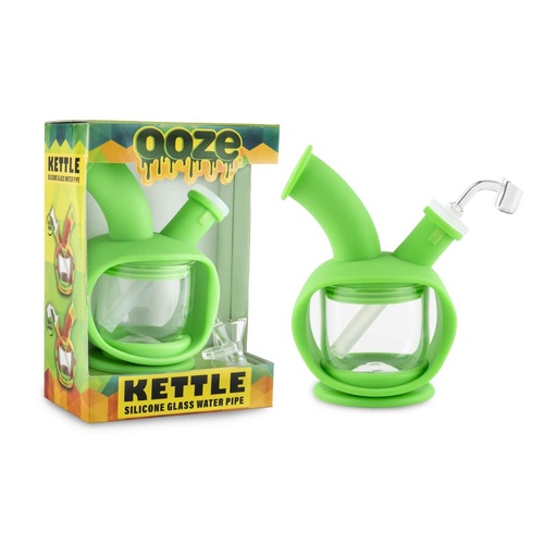 [INTREF03353] OOZE KETTLE GLASS WATER PIPE (GREEN)