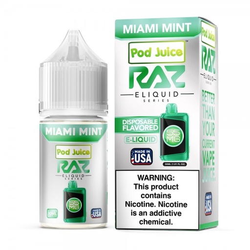 [POD -27097] POD JUICE X RAZ SYNTHETIC SALT 30ML (MIAMI MINT, 35MG)