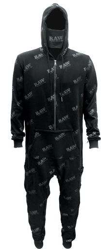 [RAW -08932] RAW BLACK ON BLACK SPACESUIT ONESIE (LARGE)