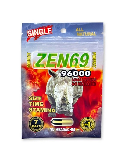 [RHI-01241] RHINO ENHANCEMENT PILL BAG *SINGLE* BOX OF 24 (RHINO ZEN 69 96000)