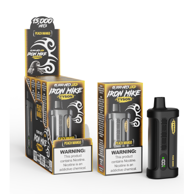 [TYSO-23784] TYSON 2.0 IRON MIKE 5% DISPOSABLE 15000 PUFFS BOX OF 5 (PEACH MANGO)