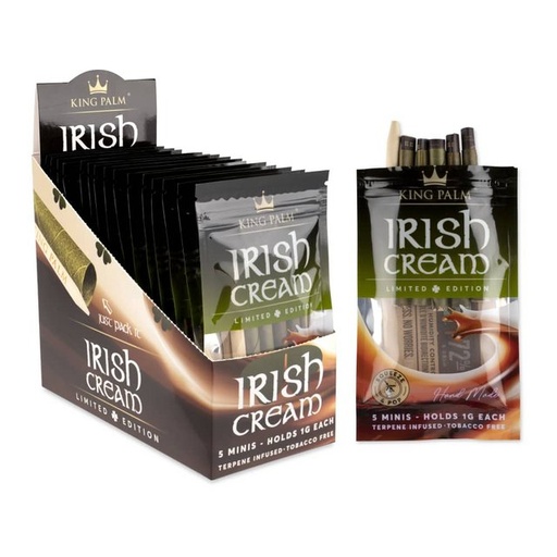 [ITM060721019166] KING PALM 5 MINIS 1G ROLLS IRISH CREAM BOX OF 15