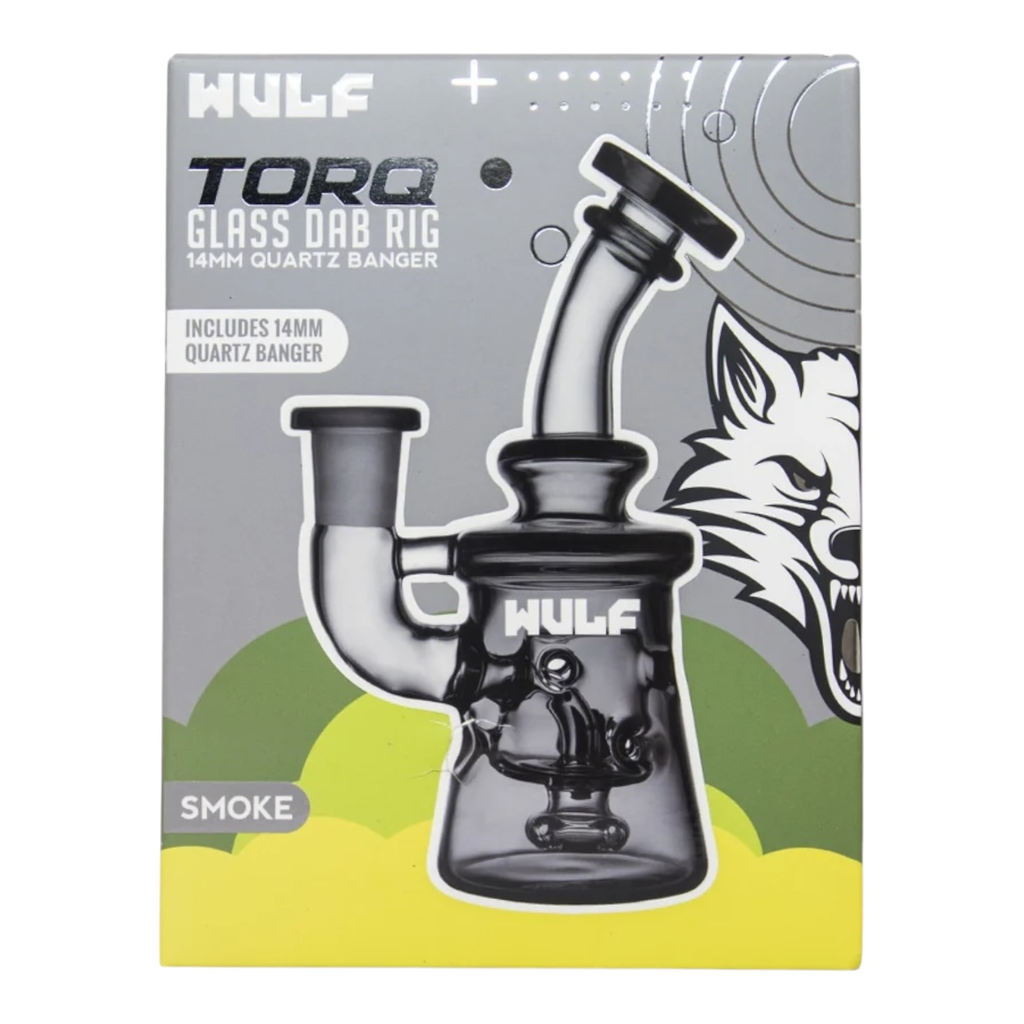 WULF TORQ GLASS DAB RIG 14MM QUARTZ BANGER ASSORTED COLORS