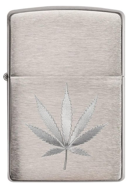 ZIPPO LIGHTER 29587 LEAF DESIGN BRUSHED CHROME