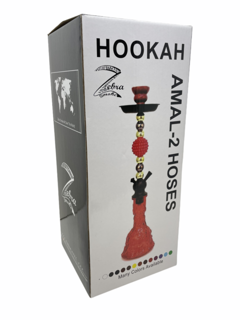ZEBRA AMAL 28" 1 HOSE HOOKAH ASSORTED COLORS