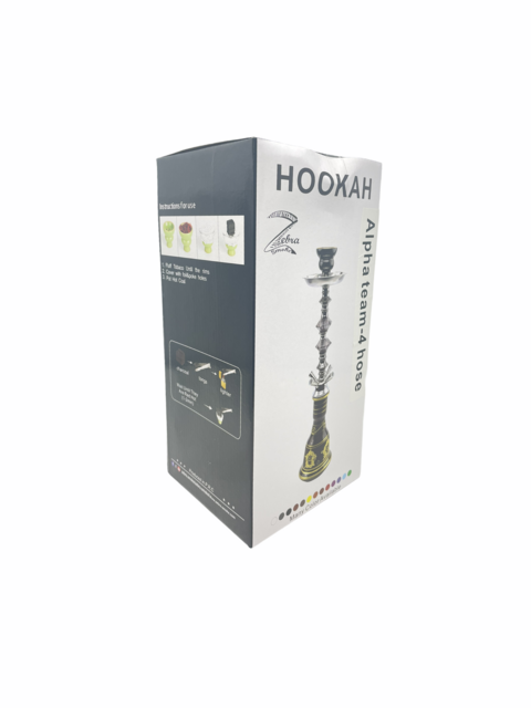 ZEBRA HOOKAH 29" ALPHA TEAM 4 HOSE
