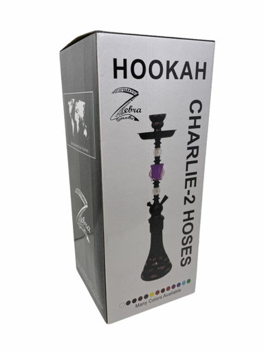 [ITM080321016627] ZEBRA CHARLIE 28" 1 HOSE HOOKAH ASSORTED COLORS