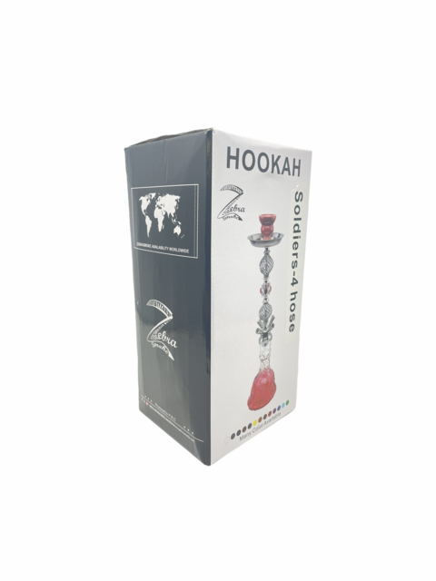 ZEBRA HOOKAH 29" SOLDIERS 4 HOSE