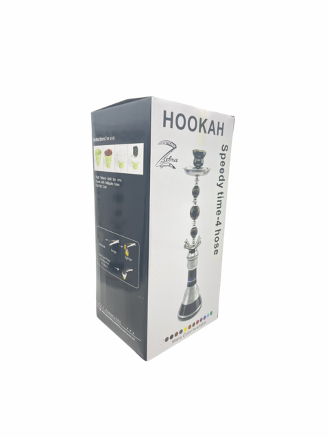 ZEBRA HOOKAH 29" SPEEDY TIME 4 HOSE