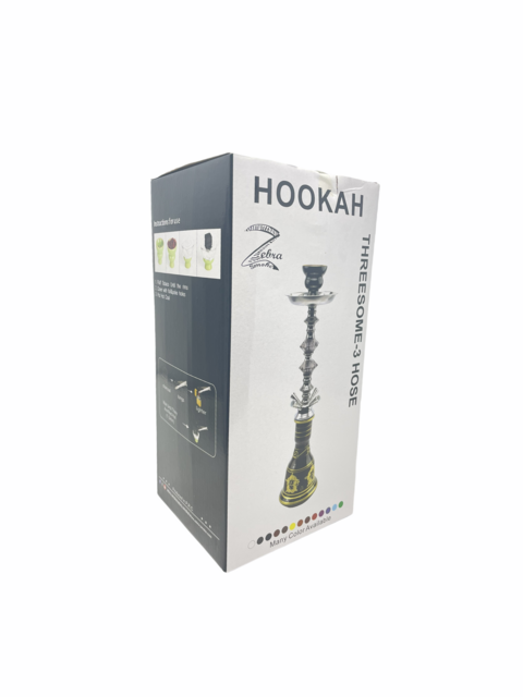 ZEBRA HOOKAH 29" THREESOME 3 HOSE