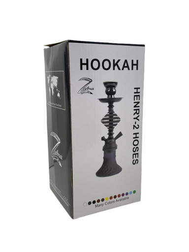 [ITM080321016629] ZEBRA HENRY 2 HOSE HOOKAH ASSORTED COLORS