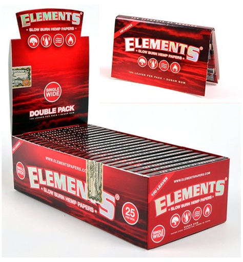 [ITM080521017983] ELEMENTS RED SINGLE WIDE DOUBLE PACK BOX OF 25