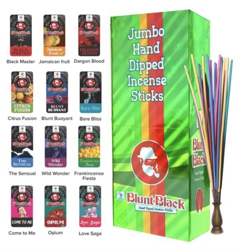 [ITM080920014224] BLUNT BLACK JUMBO HAND DIPPED INCENSE STICKS BOX OF 24