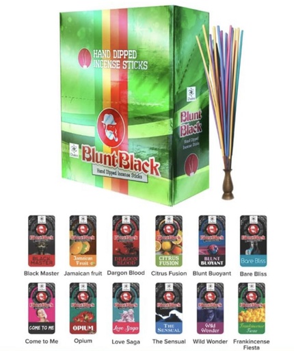 [ITM080920014225] BLUNT BLACK HAND DIPPED INCENSE STICKS BOX OF 72