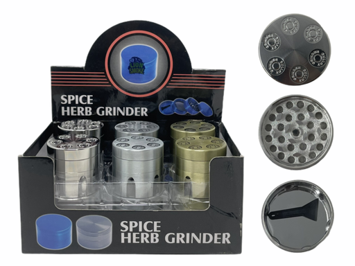 [ITM100521018008] LION SMOKE SPICE HERB 3 PARTS GRINDER ZNG327 BOX OF 12