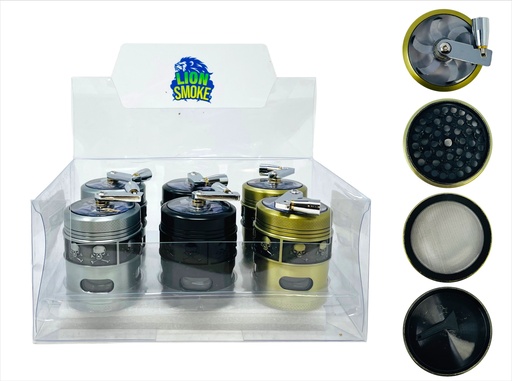[ITM100521018024] LION SMOKE 4 PARTS GRINDER ZNG414 BOX OF 6