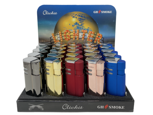 [ITM120720012272] MULTI COLOR SHINY TRIPLE TORCH GH-10878A BOX OF 25