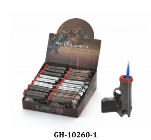 [ITM120720012298] PISTOL SINGLE TORCH LIGHTER GH-10260-1 BOX OF 16