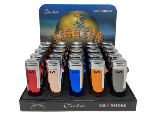 [ITM120720012306] S TRIPLE JET SHINY TORCH LIGHTER GH-10856 BOX OF 25