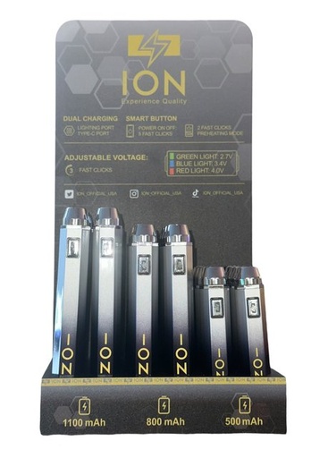 [ION -21912] ION BATTERY 510 THREAD 24CT DISPLAY (BLACK FUSION)