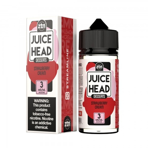 [JUIC-14723] JUICE HEAD DESSERTS SYNTHETIC NICOTINE 100ML (STRAWBERRY CREAM, 3MG)