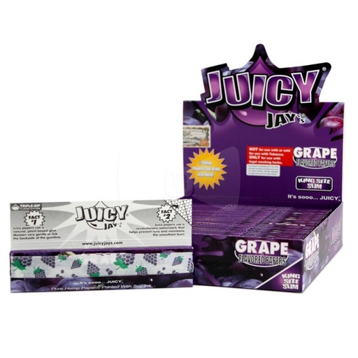 [INTREF04347] JUICY JAY'S KING SIZE SLIM ROLLING PAPER BOX OF 24 (GRAPE)