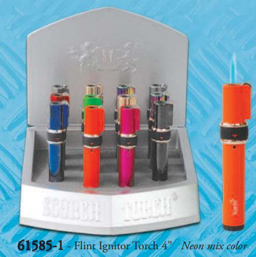 [ITM23062070147014] SCORCH TORCH FLINT IGNITER #61585 ASSORTED NEON COLORS BOX OF 12