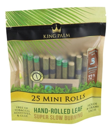 [ITM23062079467946] KING PALM 25CT ROLLIES SUPER SLOW BURNING BOX OF 8