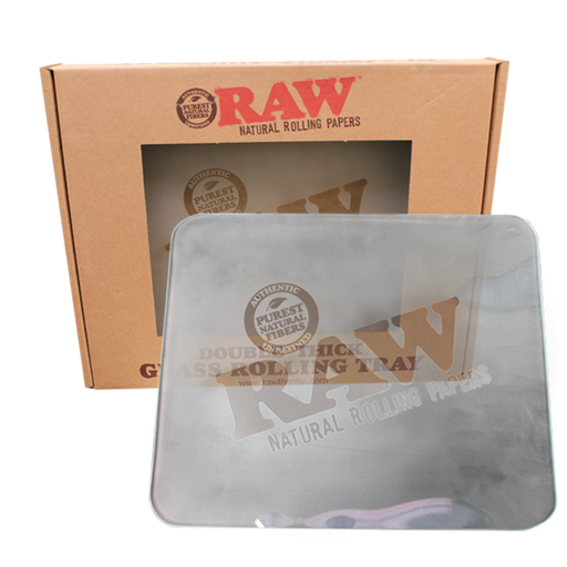 [ITM23062081808180] RAW DOUBLE THICK GLASS ROLLING TRAY