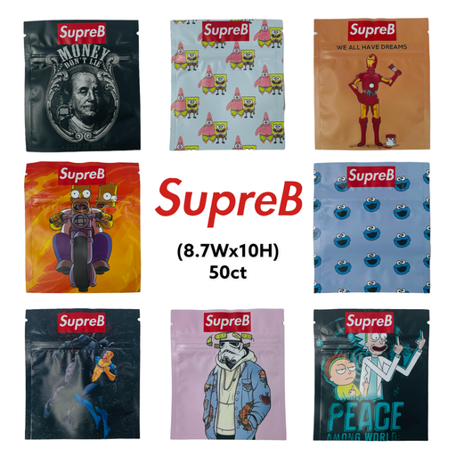 [ITM23062095929592] SUPREB SMELL PROOF BAGS 8.7W x 10H 50CT