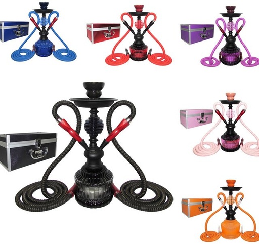 [ITM23062097909790] TANYA BLACK PANTHER 2HOSE HOOKAH CASE ASSORTED COLORS