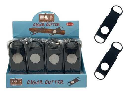 [ITM241021021335] INFINITE PLASTIC CIGAR CUTTER SINGLE SIDE BOX OF 24 #030K