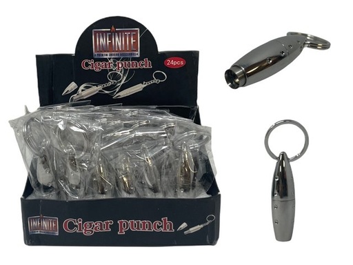 [ITM241021021337] INFINITE METAL CIGAR PUNCH BOX OF 24 #JL-003G