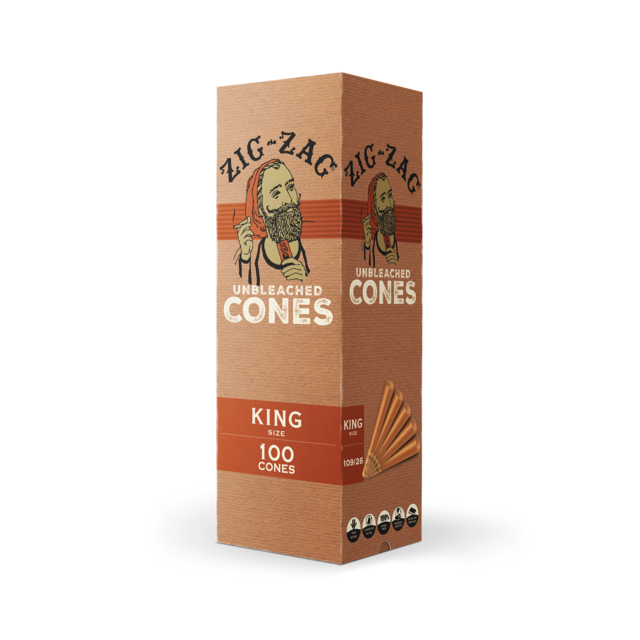 ZIG ZAG KING SIZE UNBLEACHED CONES 100CT