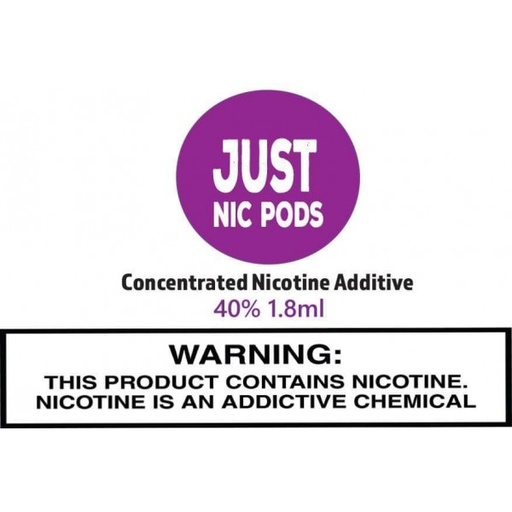 [JUST-07112] JUST NIC PODS 40% 1.8ML NICOTINE ADDITIVE BAG OF 10