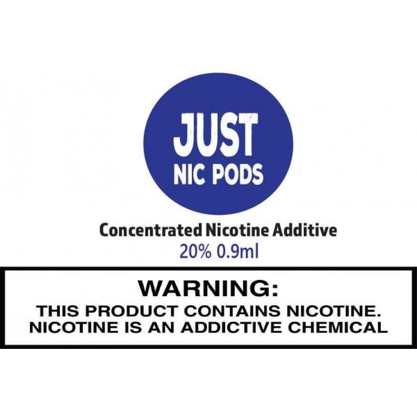 JUST NIC PODS 20% 0.9ML NICOTINE ADDITIVE BAG OF 10