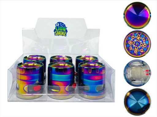 [LION-09139] LION SMOKE 4 PARTS TOBACCO GRINDER ZNG766 BOX OF 6