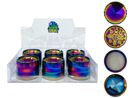 [LION-09169] LION SMOKE 4 PARTS TOBACCO GRINDER ZNG374 BOX OF 6