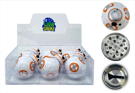 [LION-09187] LION SMOKE 3 PARTS TOBACCO GRINDER ZNG207 BOX OF 6