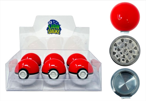 [LION-09195] LION SMOKE 3 PARTS TOBACCO GRINDER ZNG215 BOX OF 6