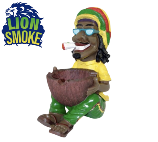 [LJL] LARGE LION SMOKE JAMAICAN ASHTRAY ASSORTED DESIGNS