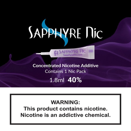 [SAPP-07136] SAPPHYRE NIC 40% PURPLE NICOTINE ADDITIVE 1.8ML 1CT