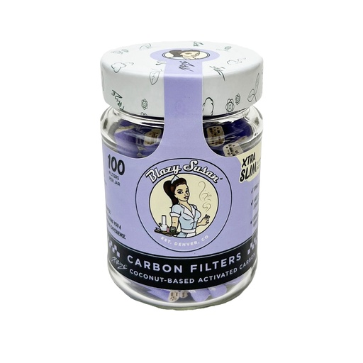 [BLAZ-12661] BLAZY SUSAN PURPLE XTRA SLIM 5.9MM CARBON FILTERS 100CT JAR