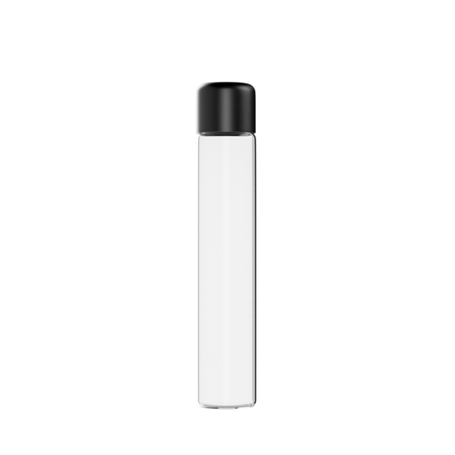 CANNALINE 119MM CLEAR GLASS TUBE WITH BLACK LID 400CT