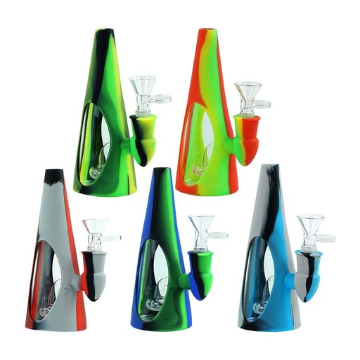 [CONE-08521] CONE HEAD SILICONE GLASS 6.5" WATER PIPE
