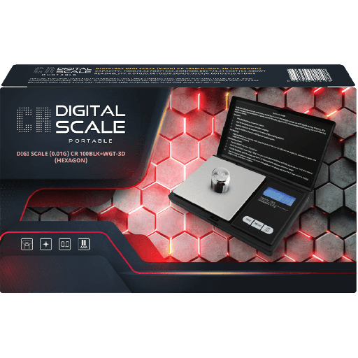 [CR J-12941] CR 100BLK 3D HEXAGON PORTABLE DIGITAL SCALE 100G X 0.01G