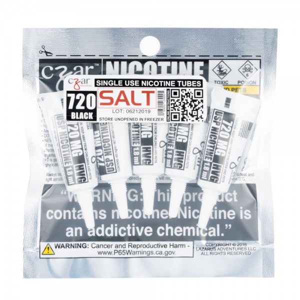 CZAR 720MG BLACK NICOTINE TUBES 1.8ML BAG OF 5