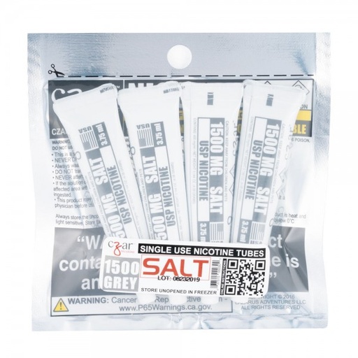 [CZAR-07132] CZAR 1500MG GREY SALT NICOTINE TUBES 3.75ML BAG OF 4