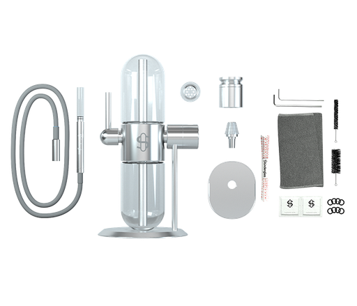 [DR.-03640] STUNDENGLASS POLISHED SILVER GRAVITY HOOKAH