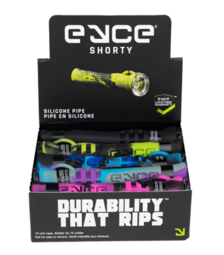 [EYCE-11013] EYCE SHORTY SILICONE & GLASS ONE-HITTER CHILLUM PIPE BOX OF 10